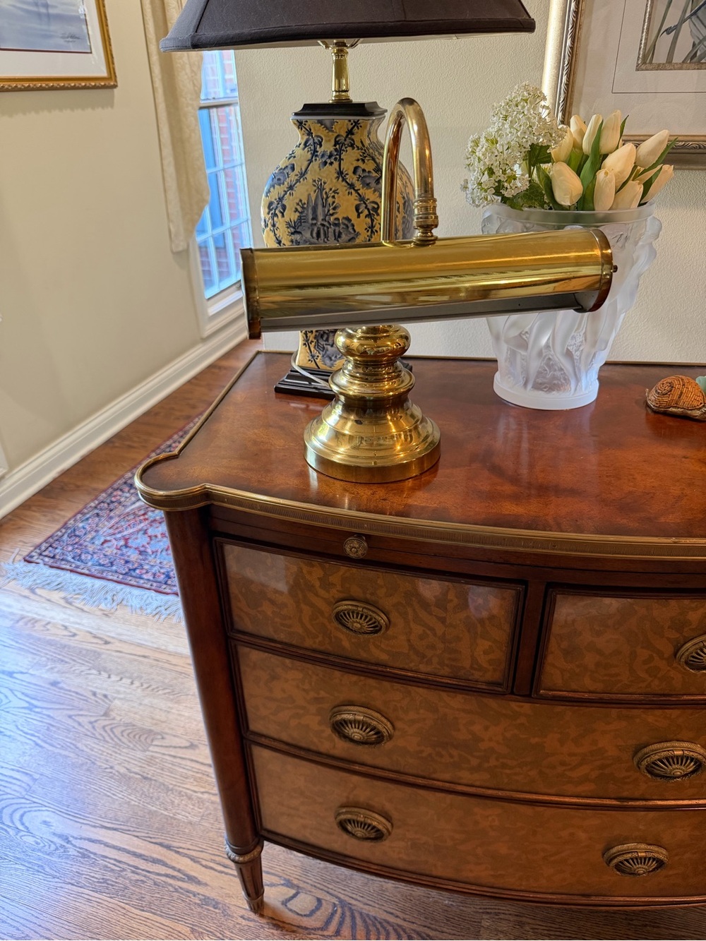 Brass Bankers Desk Lamp / Piano Lamp - Gold